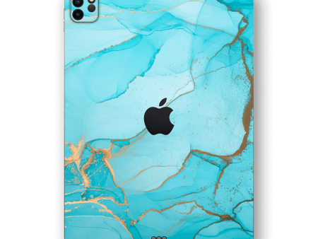 iPad PRO 11  (2020) SIGNATURE AGATE GEODE Aqua-Gold Skin Discount