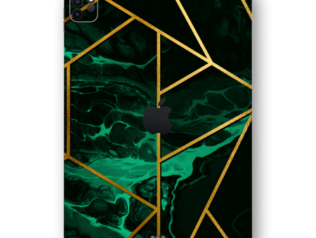 iPad PRO 11  (2020) SIGNATURE Liquid Green-Gold Geometric Skin Cheap