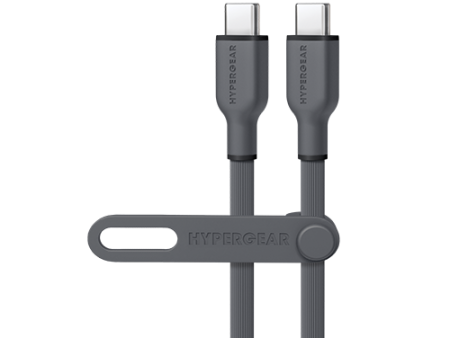 Flexi Pro USB-C to USB-C Soft-Touch Silicone Fast Charge Cable | 10ft | Gray Fashion