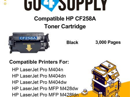 Compatible (WITH CHIP) HP 258A CF258A 58A Toner Cartridge Used for HP LaserJet Pro M404n M404dn M404dw; MFP M428dw M428fdn M428fdw Printer Cheap