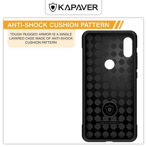 Xiaomi Redmi Note 5 Pro | (Carbon Black + Black Cable) Back Cover Case | Rugged - Black For Sale