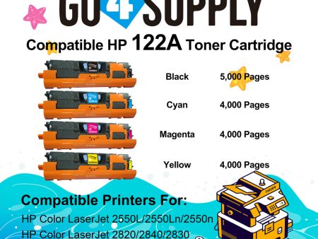 Compatible Combo Set HP 122A Q3960A Q3961A Q3962A Q3963A to use for HP 2840 2550n 2550L 2550Ln 2820 2830 Printers Online now