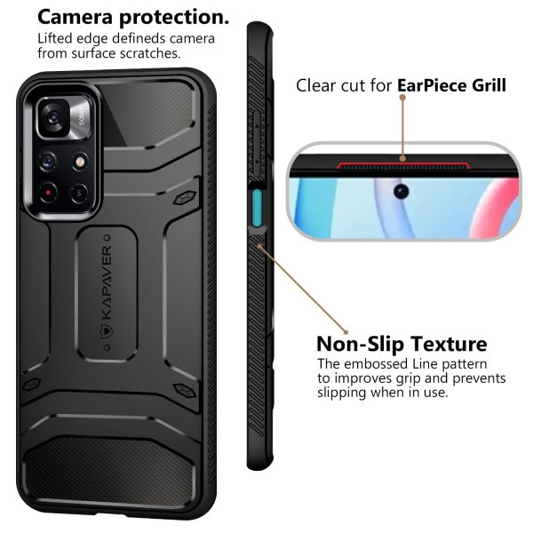 Xiaomi Poco M4 Pro 5G   Redmi Note 11T 5G Back Cover Case | Rugged - Black Online now