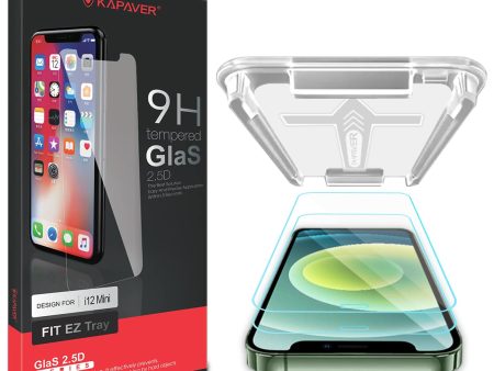 iPhone 12 Mini Tempered Glass Screen Protector Guard | Easy FIT - 2 Pack For Discount