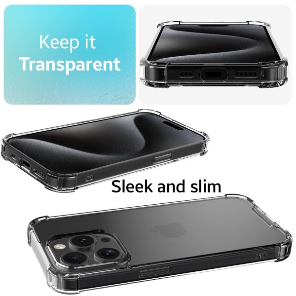 iPhone 15 Pro (FOSO) Anti Shock Proof Back Cover Case | (TPU+PC) - Bumper Clear Online