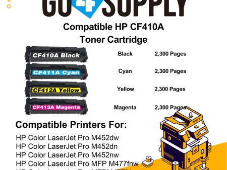 Compatible Set Combo HP 410A CF410A CF411A CF412A CF413A Toner Cartridge Used for Color LaserJet Pro M452dw 452dn 452nw, Color LaserJet Pro MFPM477fnw M477fdn M477fdw, Color LaserJet Pro MFP M377dw Printers Online Hot Sale