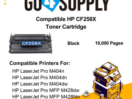 Compatible (NO CHIP) HP 258X CF258X 58X Toner Cartridge Used for HP LaserJet Pro M404n M404dn M404dw; MFP M428dw M428fdn M428fdw Printer Hot on Sale