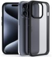 iPhone 15 Pro (FOSO) Skin Shock Proof Back Cover Case | (TPU+PC) - Matte Black For Cheap