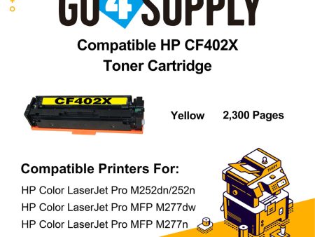 Compatible Yellow HP 201X CF402X Toner Cartridge Used for HP Color LaserJet Pro M252dn 252n; Color LaserJet Pro MFP M277dw 277n; Color LaserJet Pro MFP M274n Printers Online now