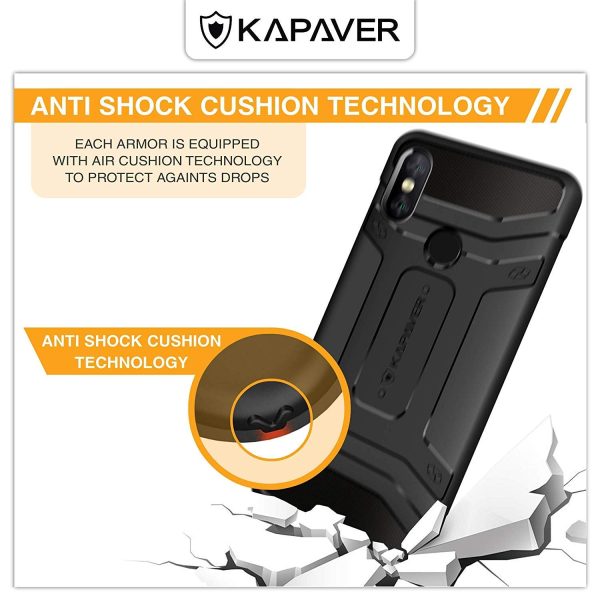 Xiaomi Redmi Note 5 Pro | (Carbon Black + Black Cable) Back Cover Case | Rugged - Black For Sale