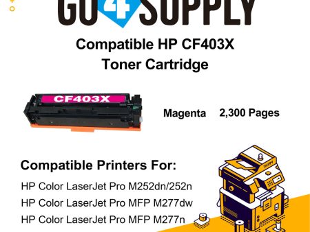 Compatible Yellow HP 201X CF403X Toner Cartridge Used for HP Color LaserJet Pro M252dn 252n; Color LaserJet Pro MFP M277dw 277n; Color LaserJet Pro MFP M274n Printers Cheap