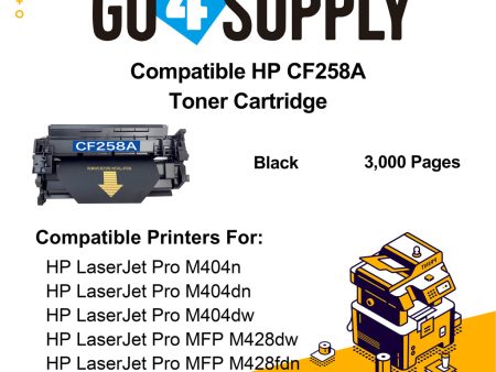 Compatible (NO CHIP) HP 258A CF258A 58A Toner Cartridge Used for HP LaserJet Pro M404n M404dn M404dw; MFP M428dw M428fdn M428fdw Printer on Sale